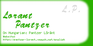 lorant pantzer business card